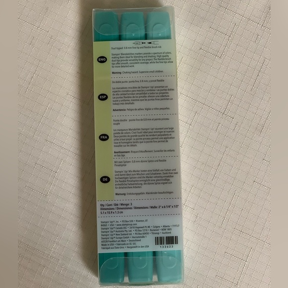 Stampin Up Blendabilities Bermuda Bay Teal Assortment Marker Dual Tip Ink 3-Pack - Picture 5 of 7